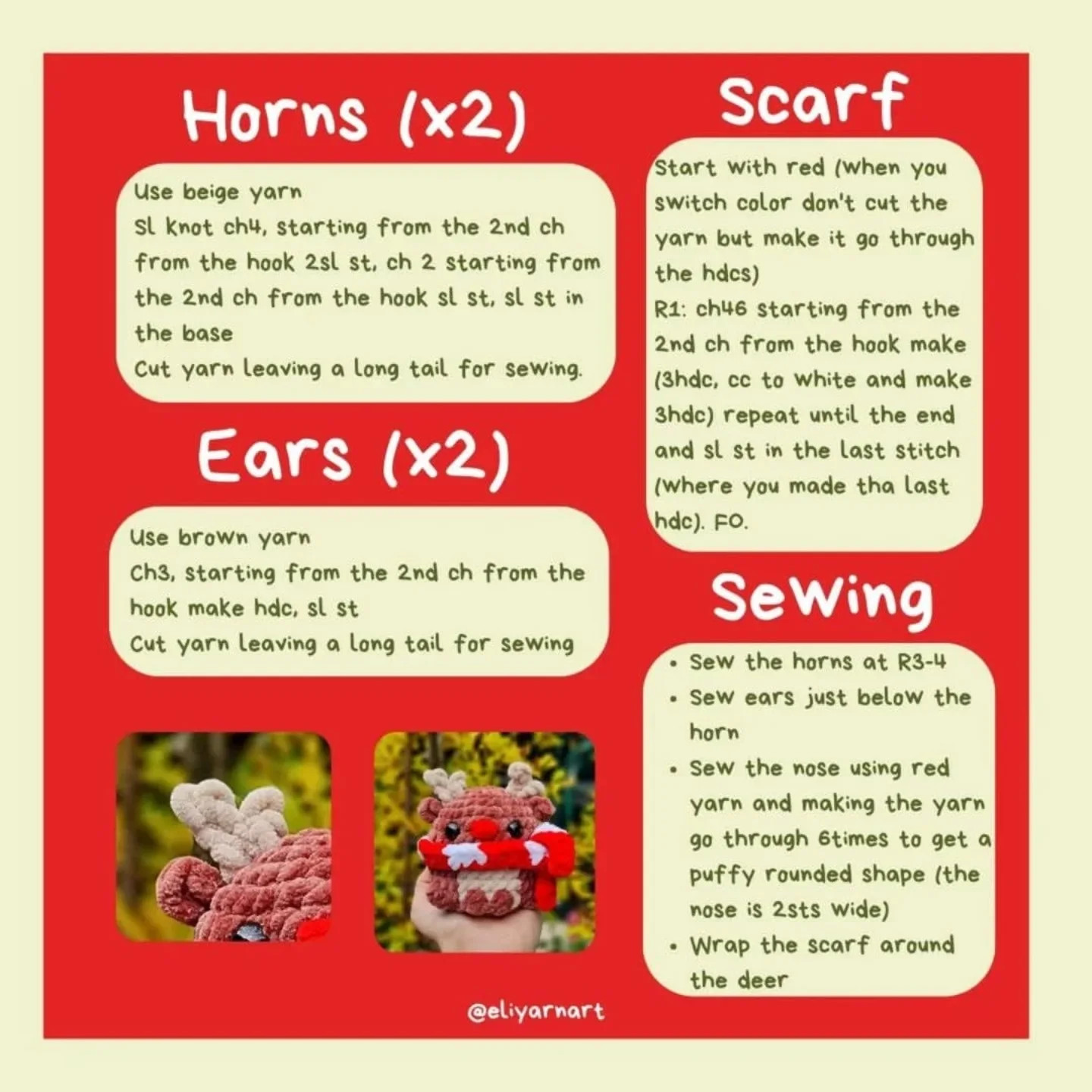 free pattern orion the reindeer