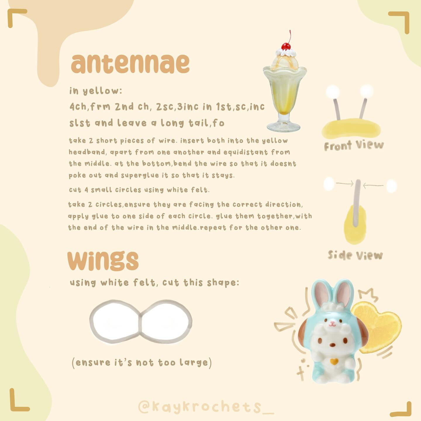 free pattern pochacco bee