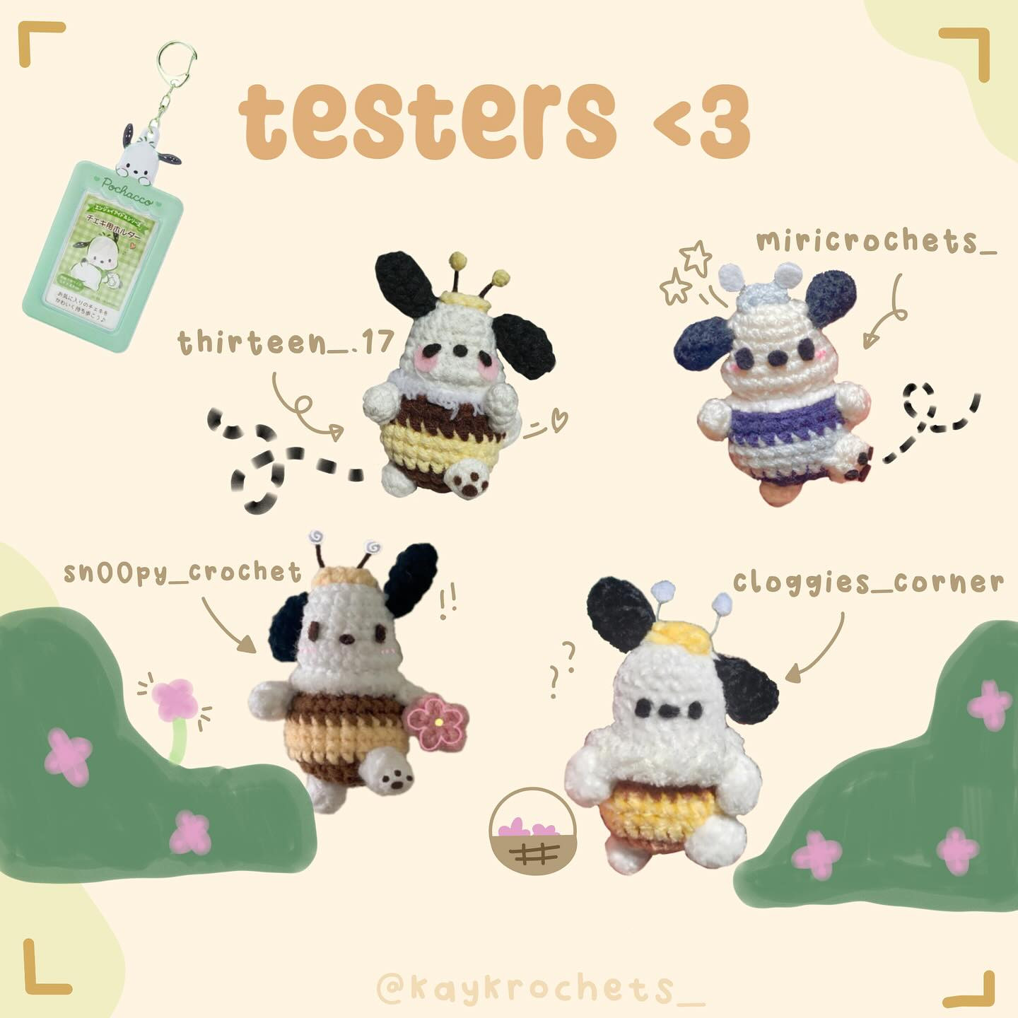 free pattern pochacco bee