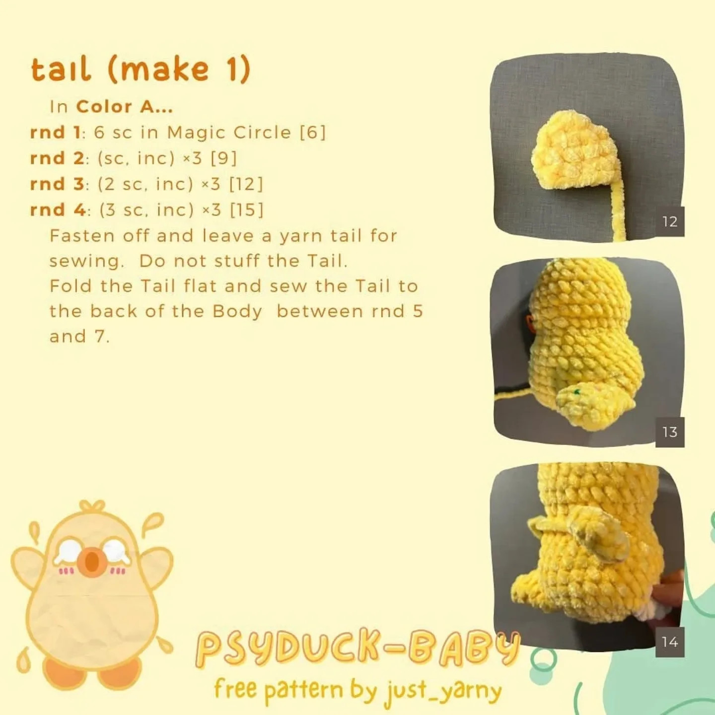 free pattern psyduck baby