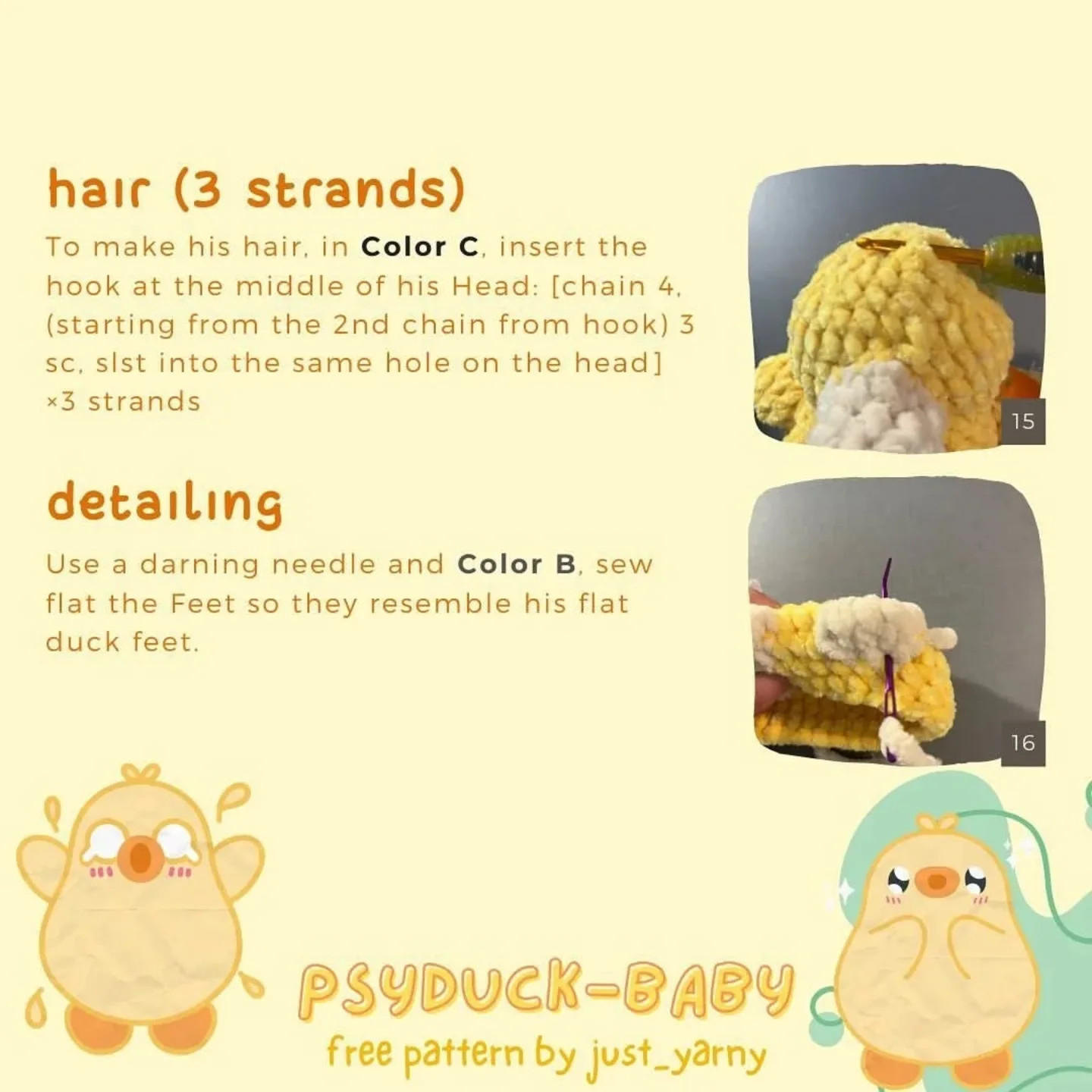 free pattern psyduck baby