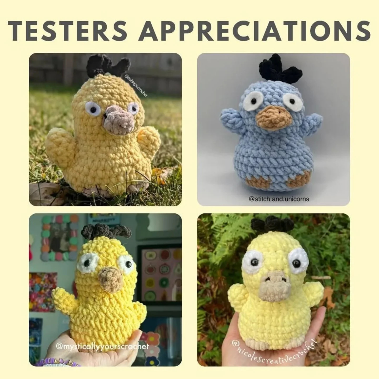 free pattern psyduck baby