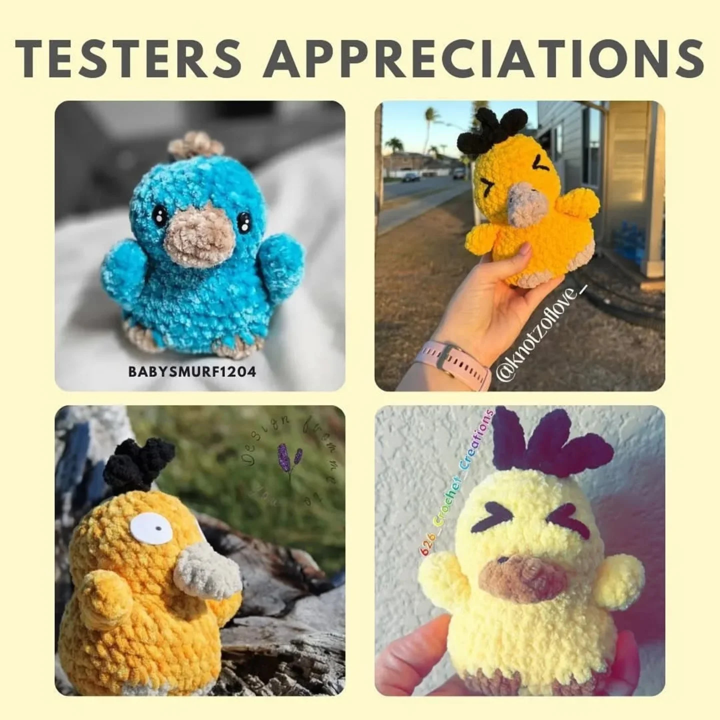 free pattern psyduck baby