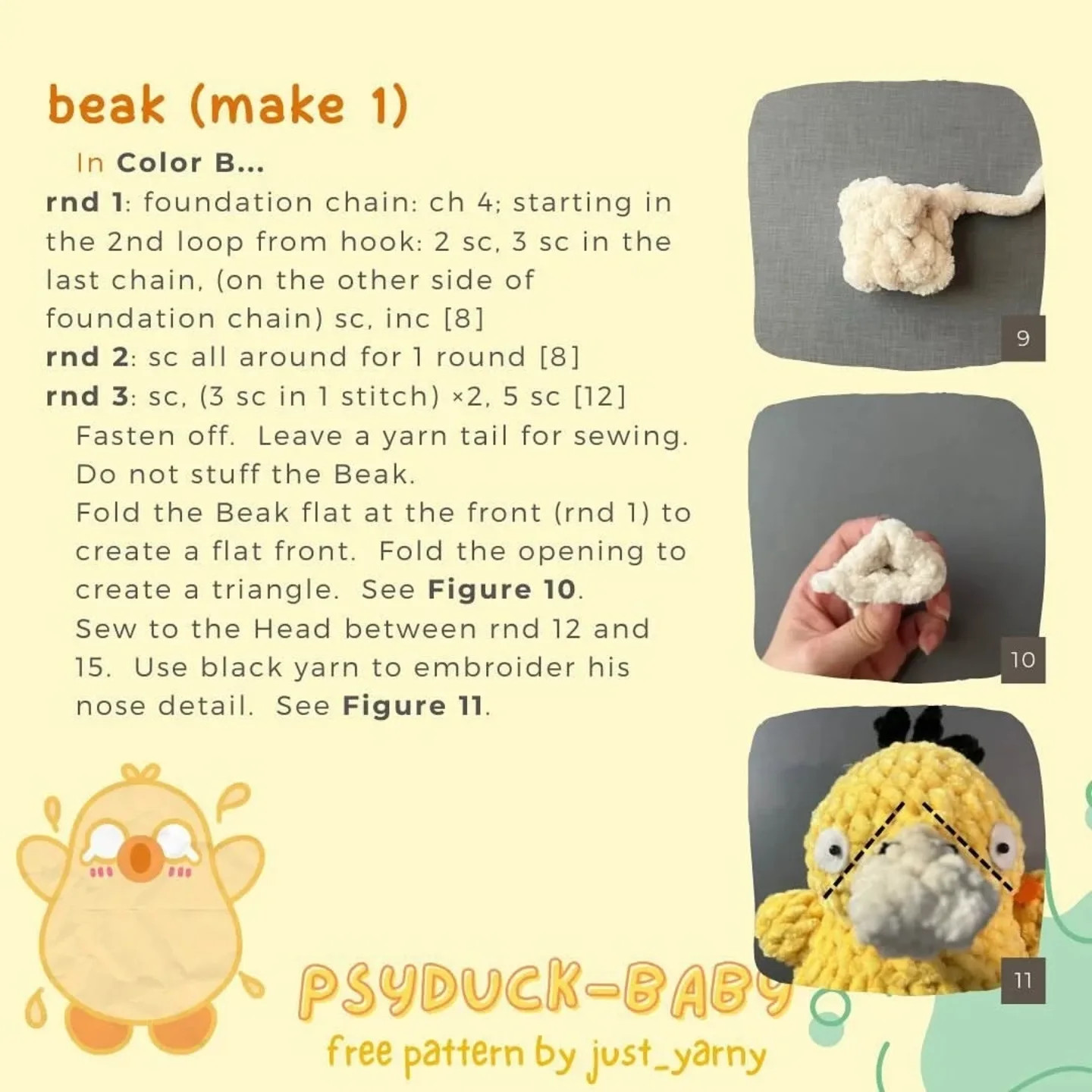 free pattern psyduck baby