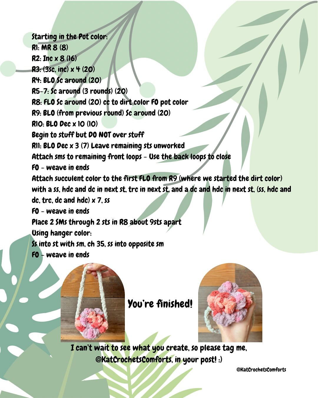 🪴FREE PATTERN RELEASE - Hanging Succulent🪴