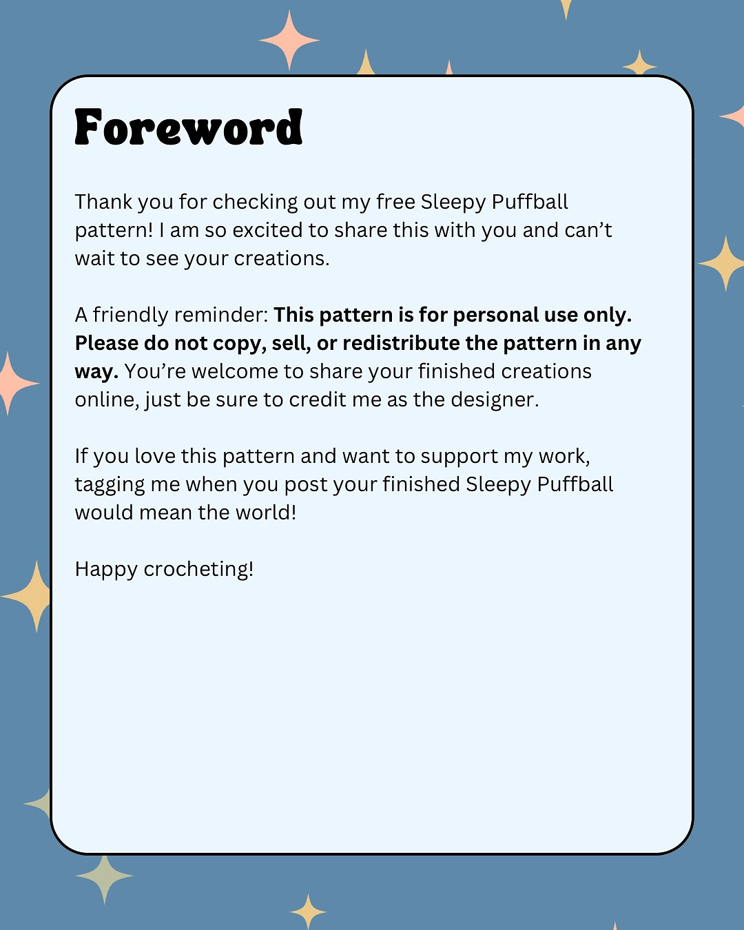 FREE SLEEPY PUFFBALL PATTERN 💤🤍