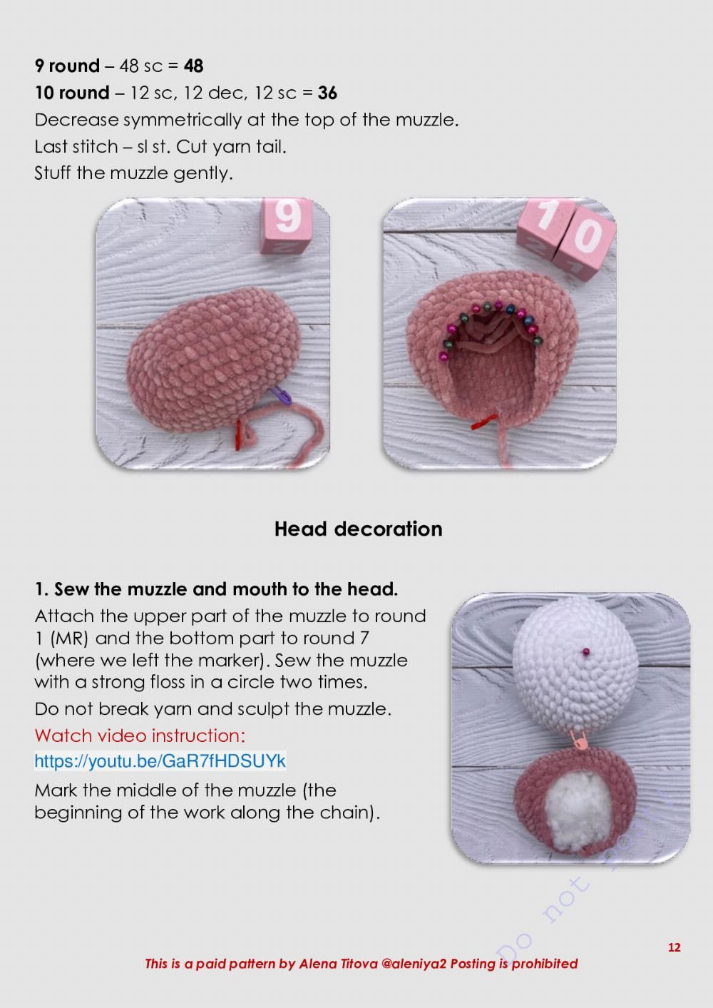 funny cow crochet pattern in english