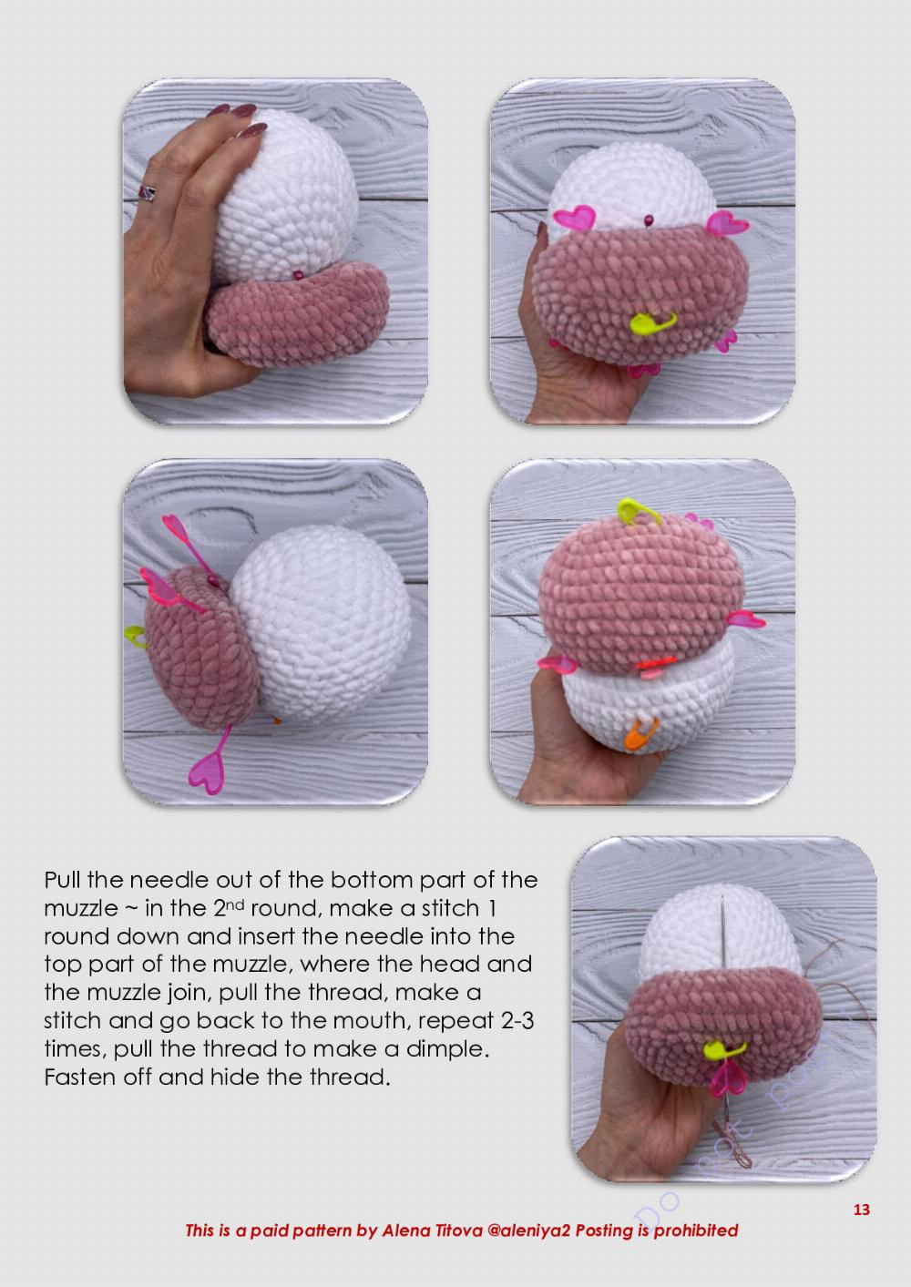 funny cow crochet pattern in english