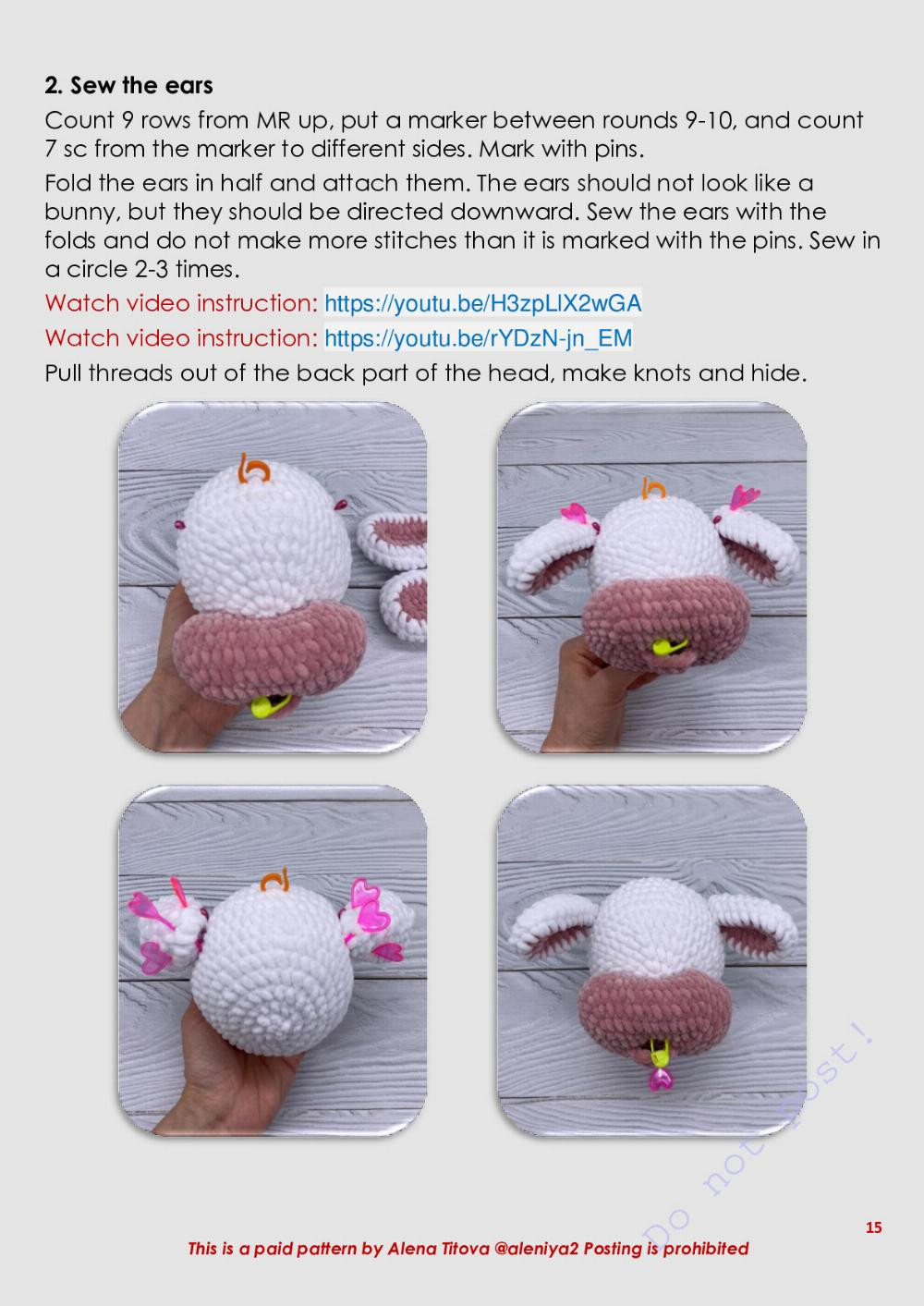 funny cow crochet pattern in english