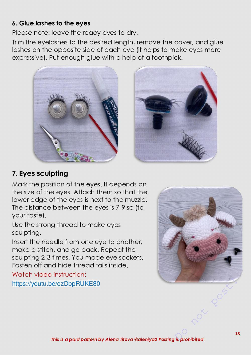 funny cow crochet pattern in english