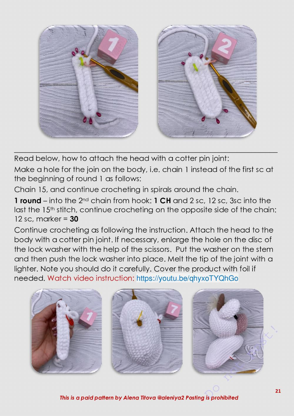 funny cow crochet pattern in english