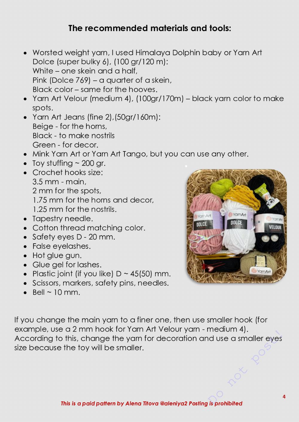 funny cow crochet pattern in english