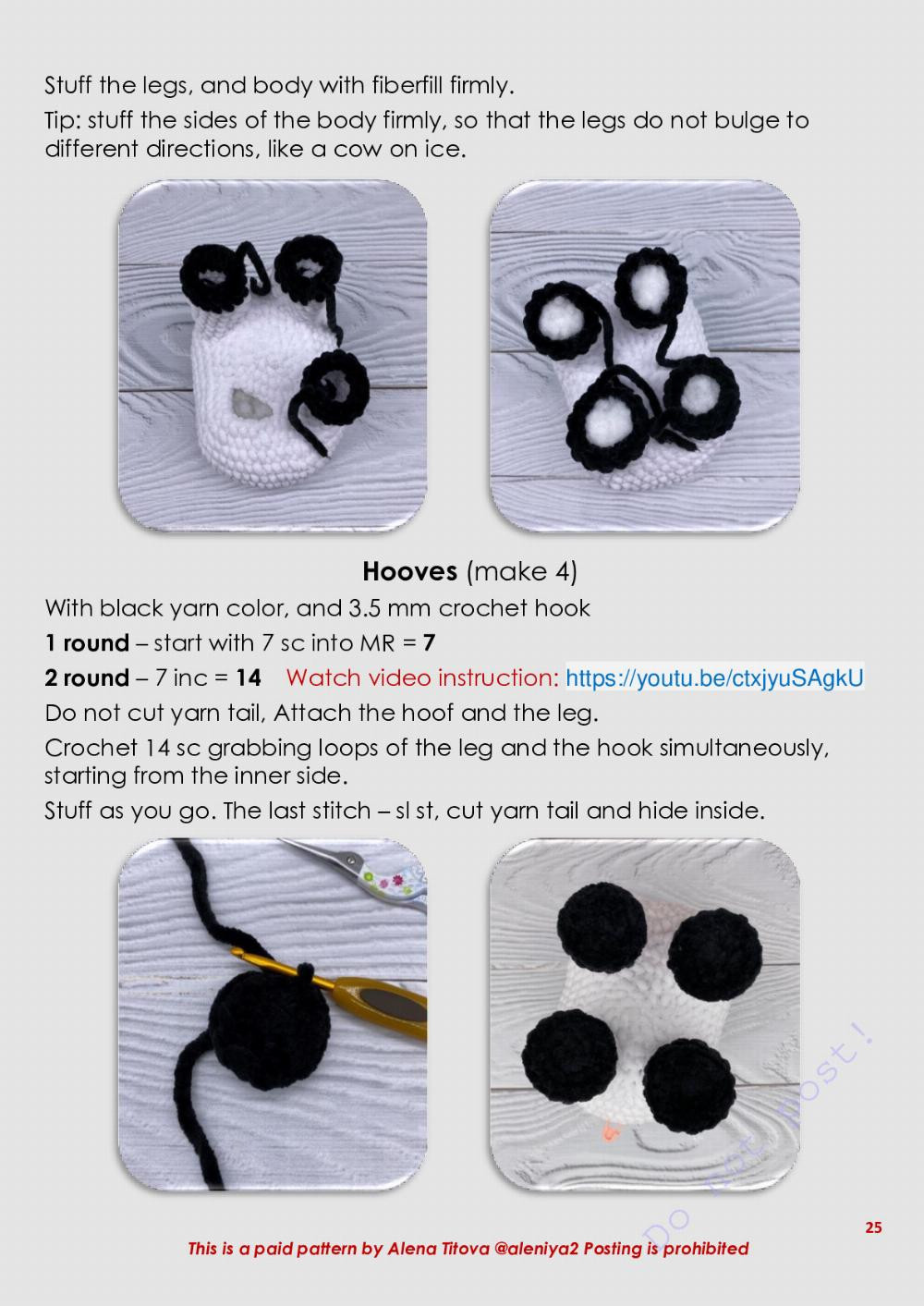 funny cow crochet pattern in english