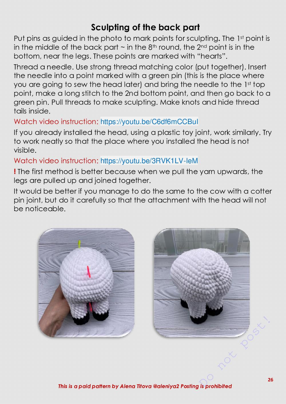funny cow crochet pattern in english