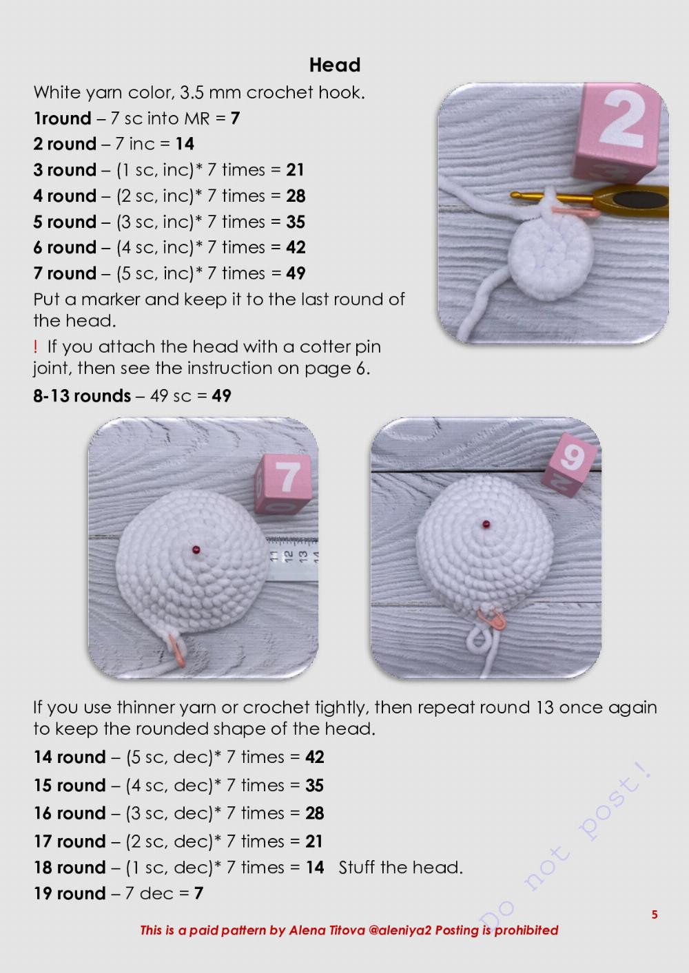funny cow crochet pattern in english