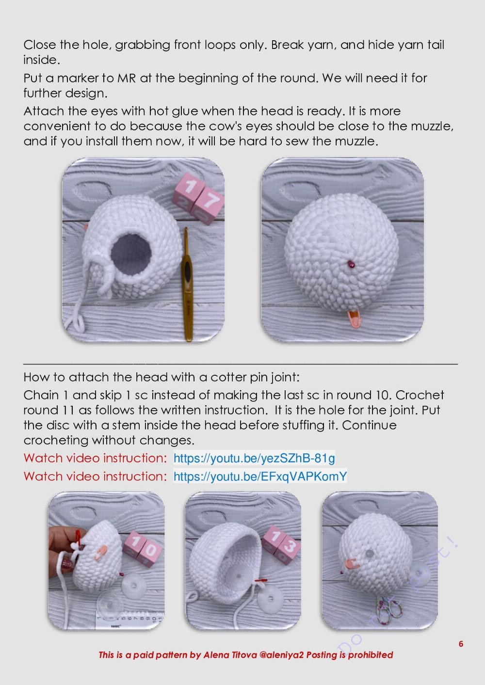 funny cow crochet pattern in english