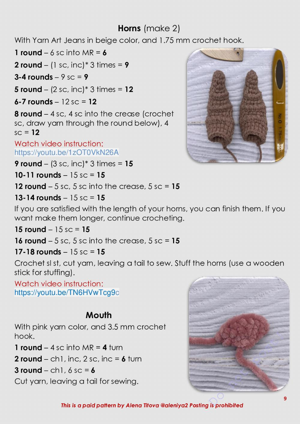 funny cow crochet pattern in english