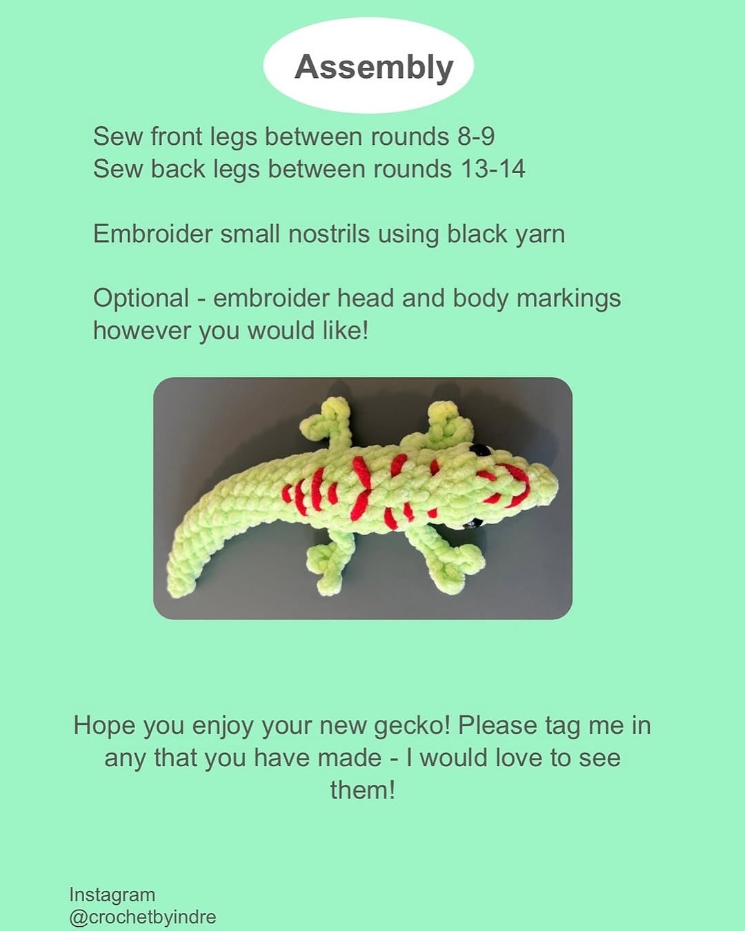 gordon the gecko free crochet pattern