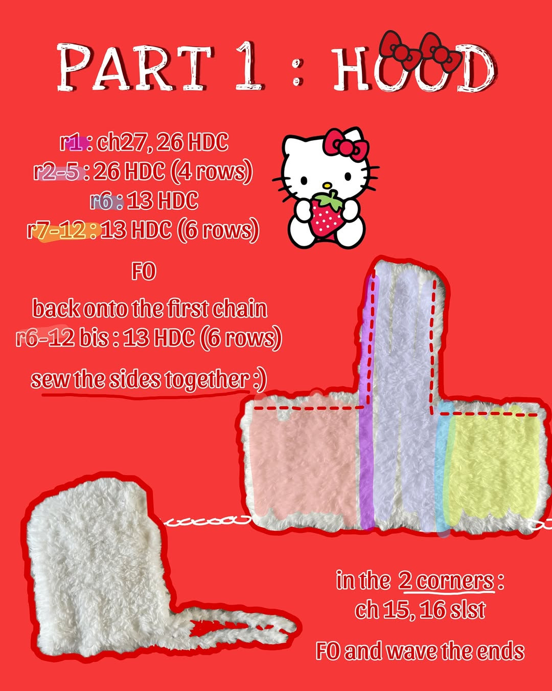 hello kitty hood free pattern