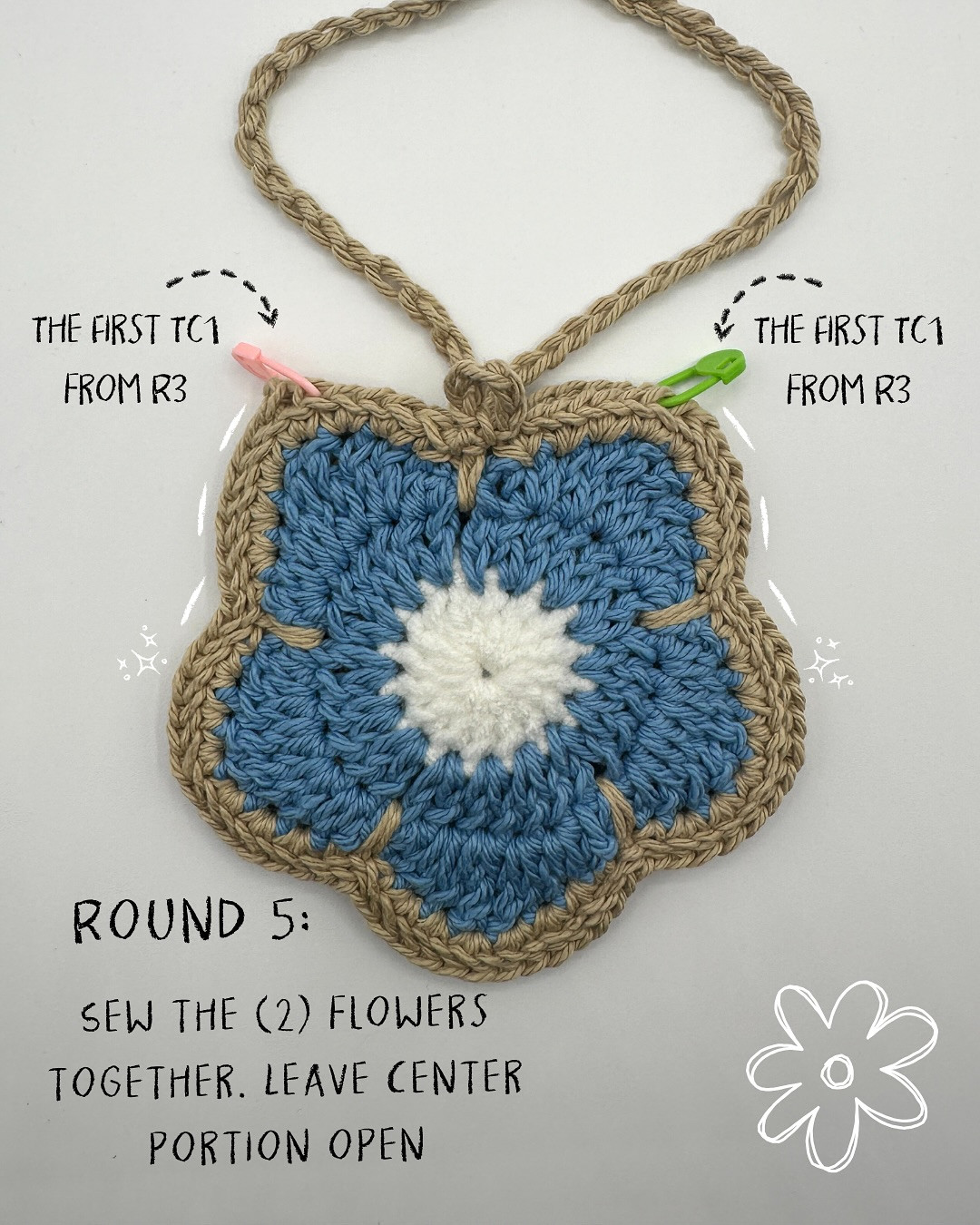 How to crochet flower bag🌸