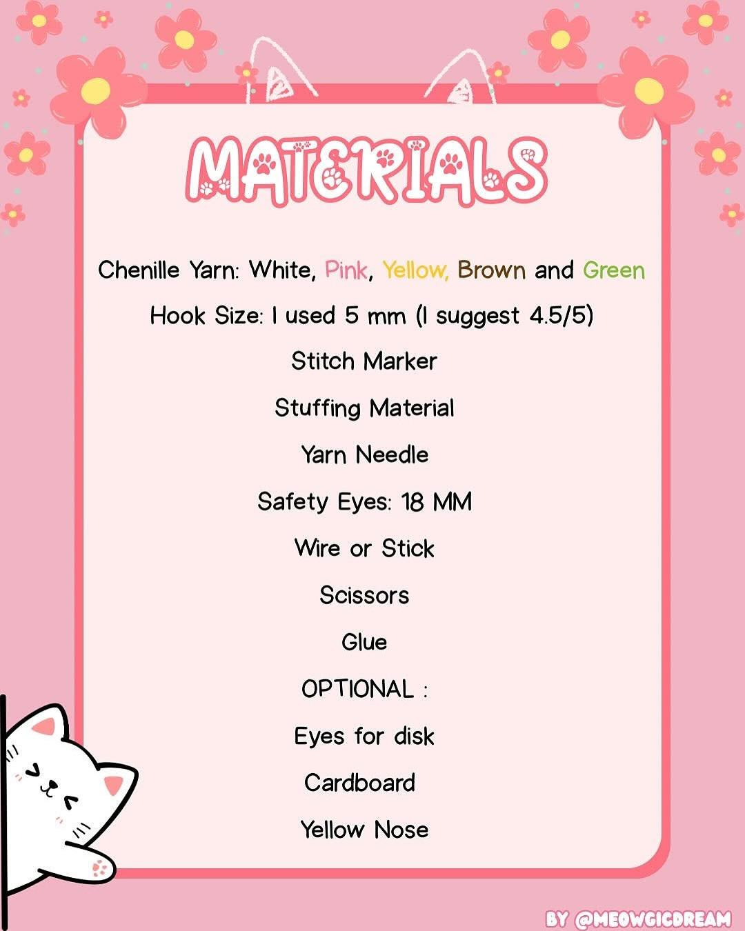 kitty pot flower free pattern