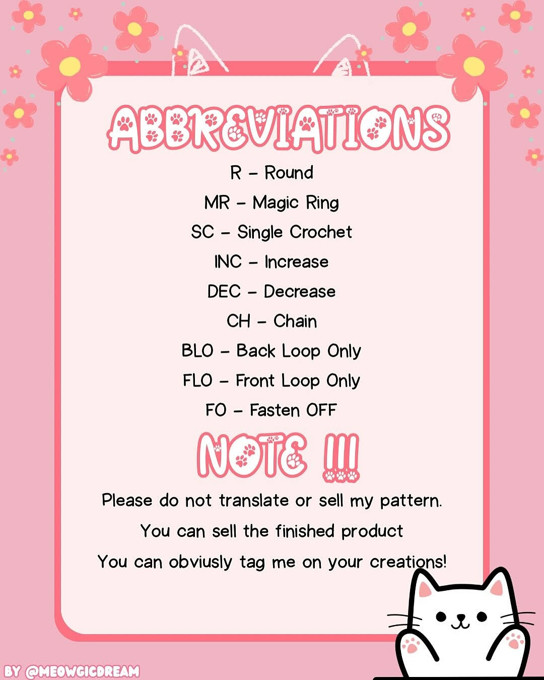 kitty pot flower free pattern