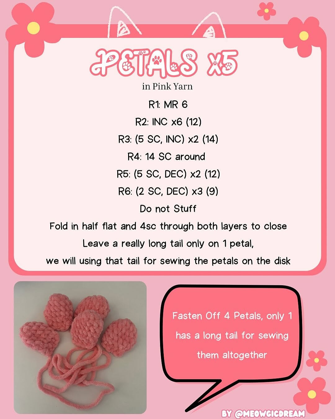 kitty pot flower free pattern