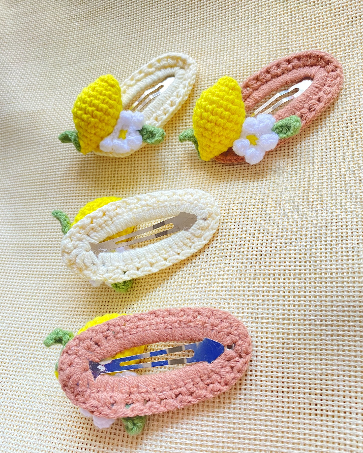 lemon crochet hair clips free pattern