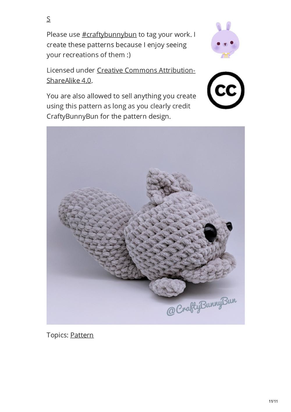Little Cube Squirrel Amigurumi Pattern