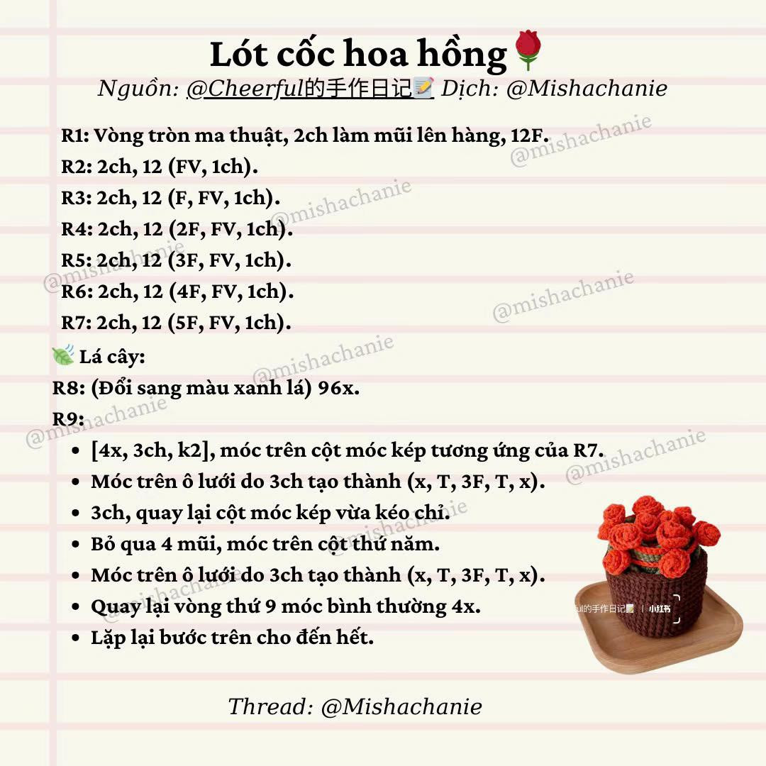 lót cốc hoa hồng