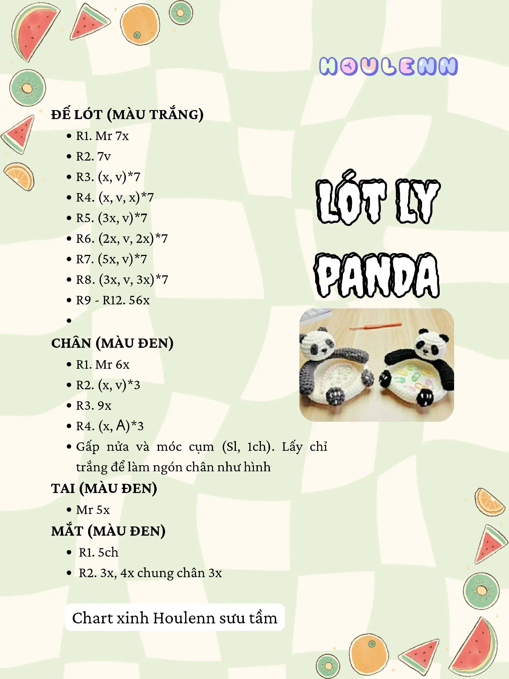 Lót ly panda