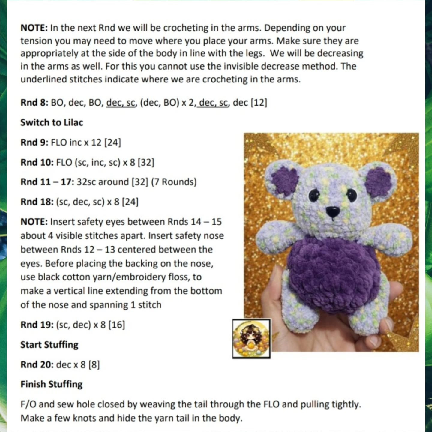 low sew bella the beautyberry bear crochet pattern