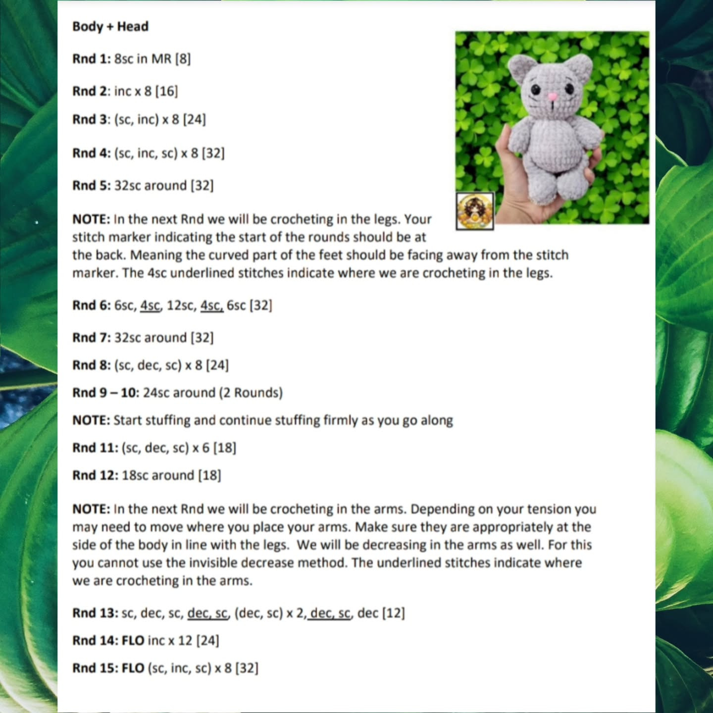 low sew kennedy the kitty crochet pattern