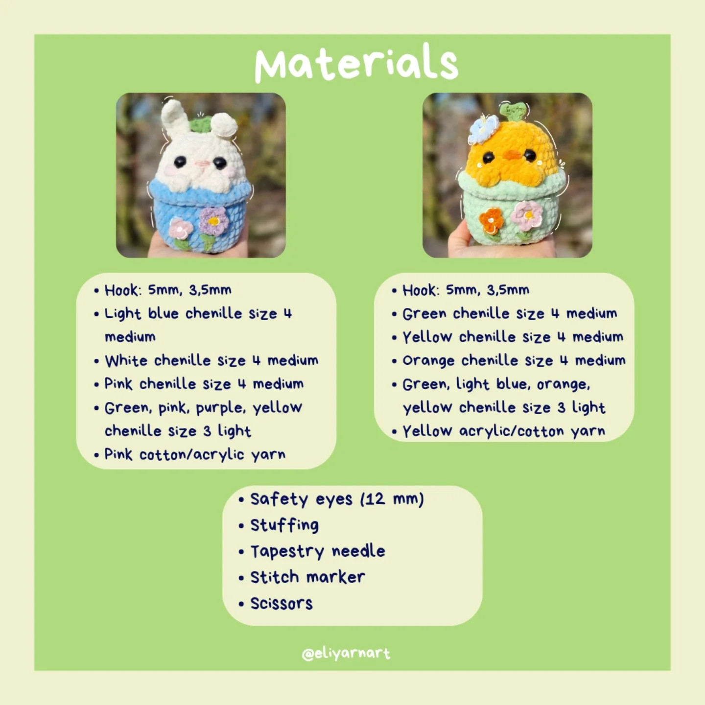 ✨️Myosotis the Bunny 🐰🩵 and Daffodil the Duck 🐥💛 FREE PATTERN release✨️