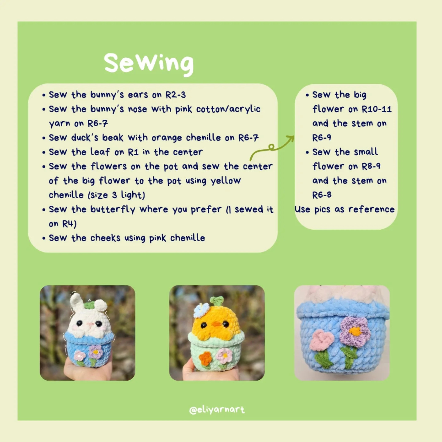 ✨️Myosotis the Bunny 🐰🩵 and Daffodil the Duck 🐥💛 FREE PATTERN release✨️