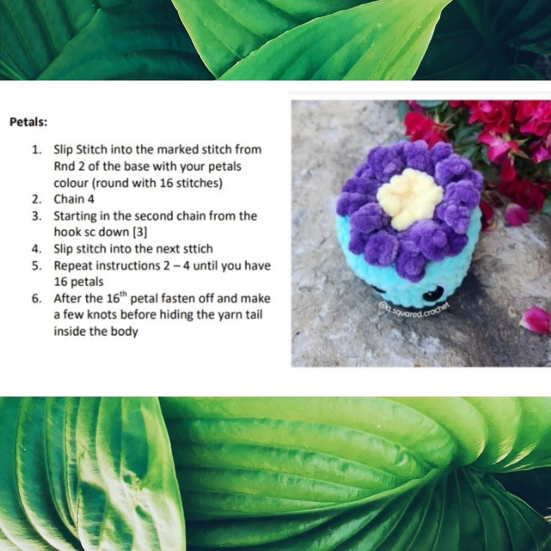 no sew aster in a pot crochet pattern