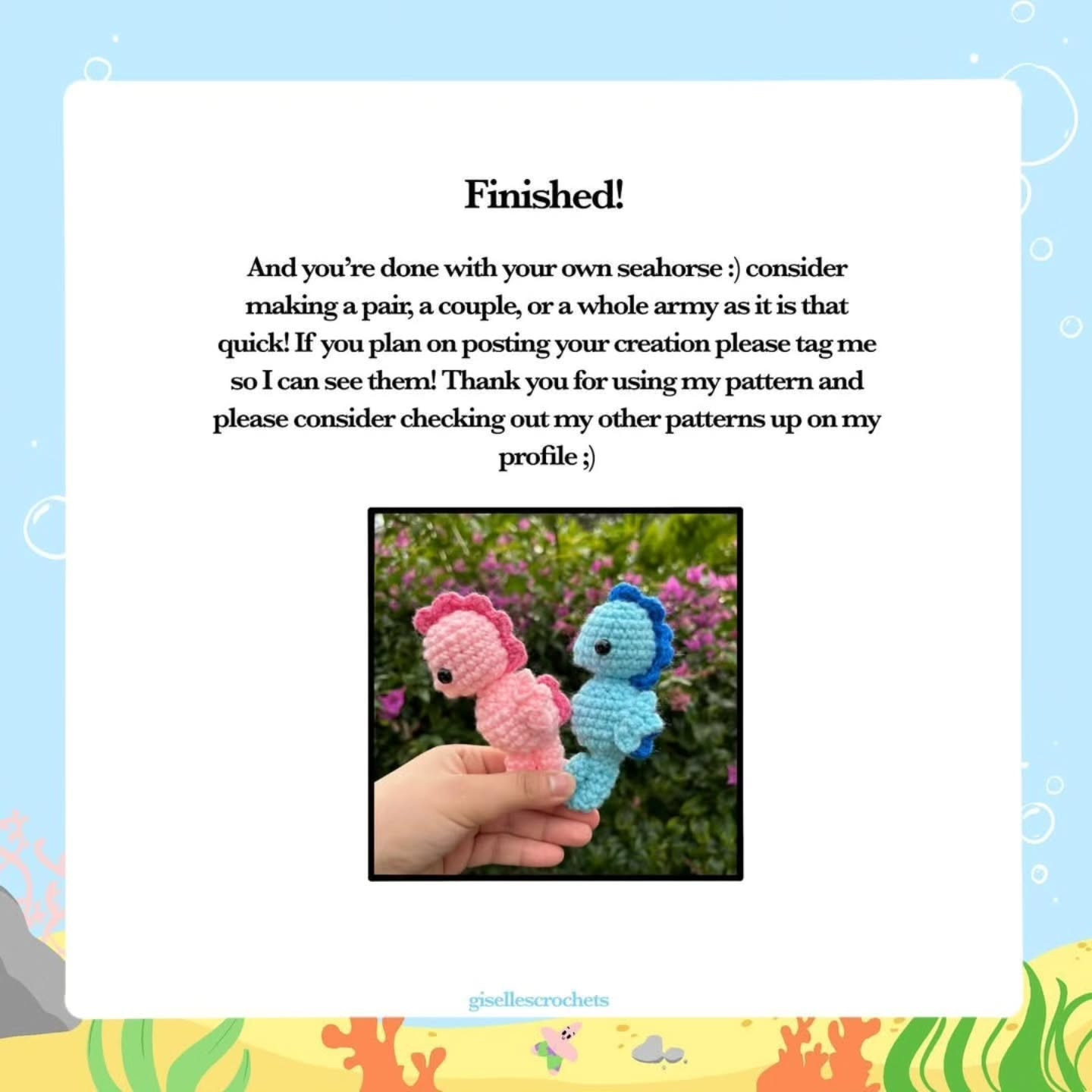 Seahorse Crochet Pattern amigurumi