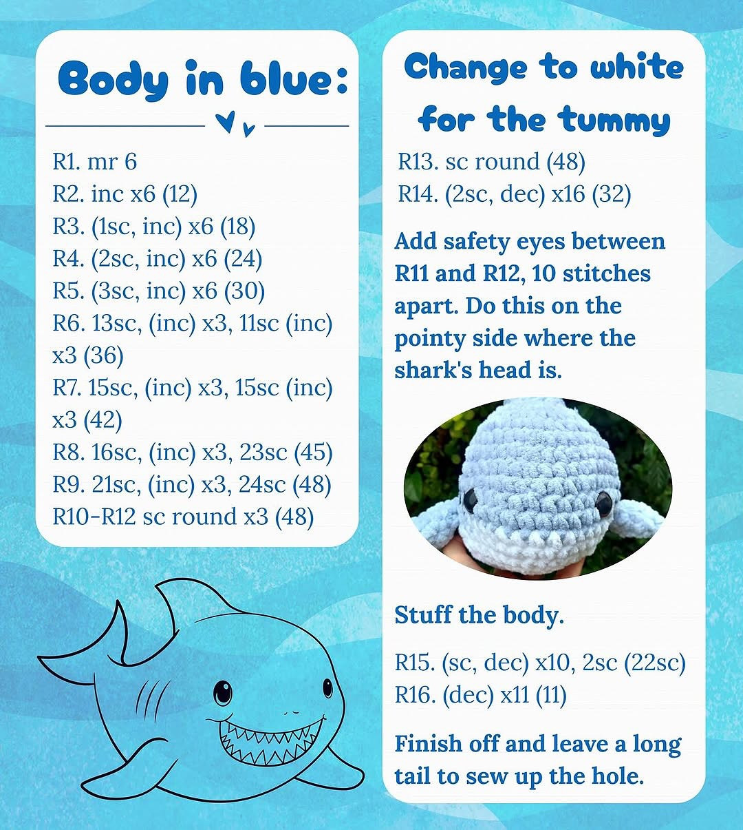sharky free pattern shark