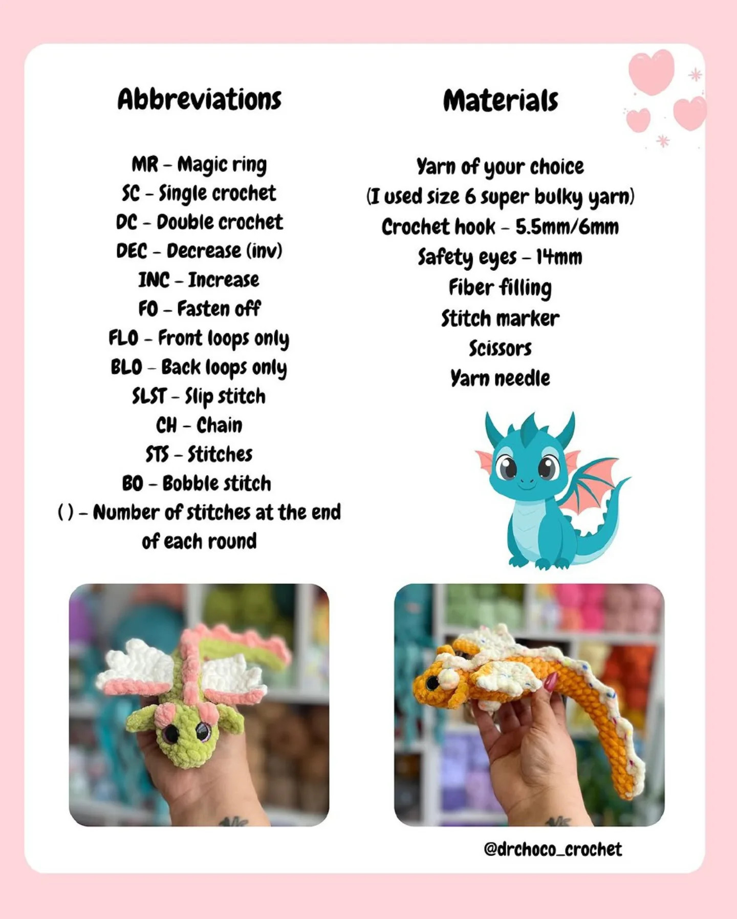 Spark the mini Dragon 🐉 Free pattern