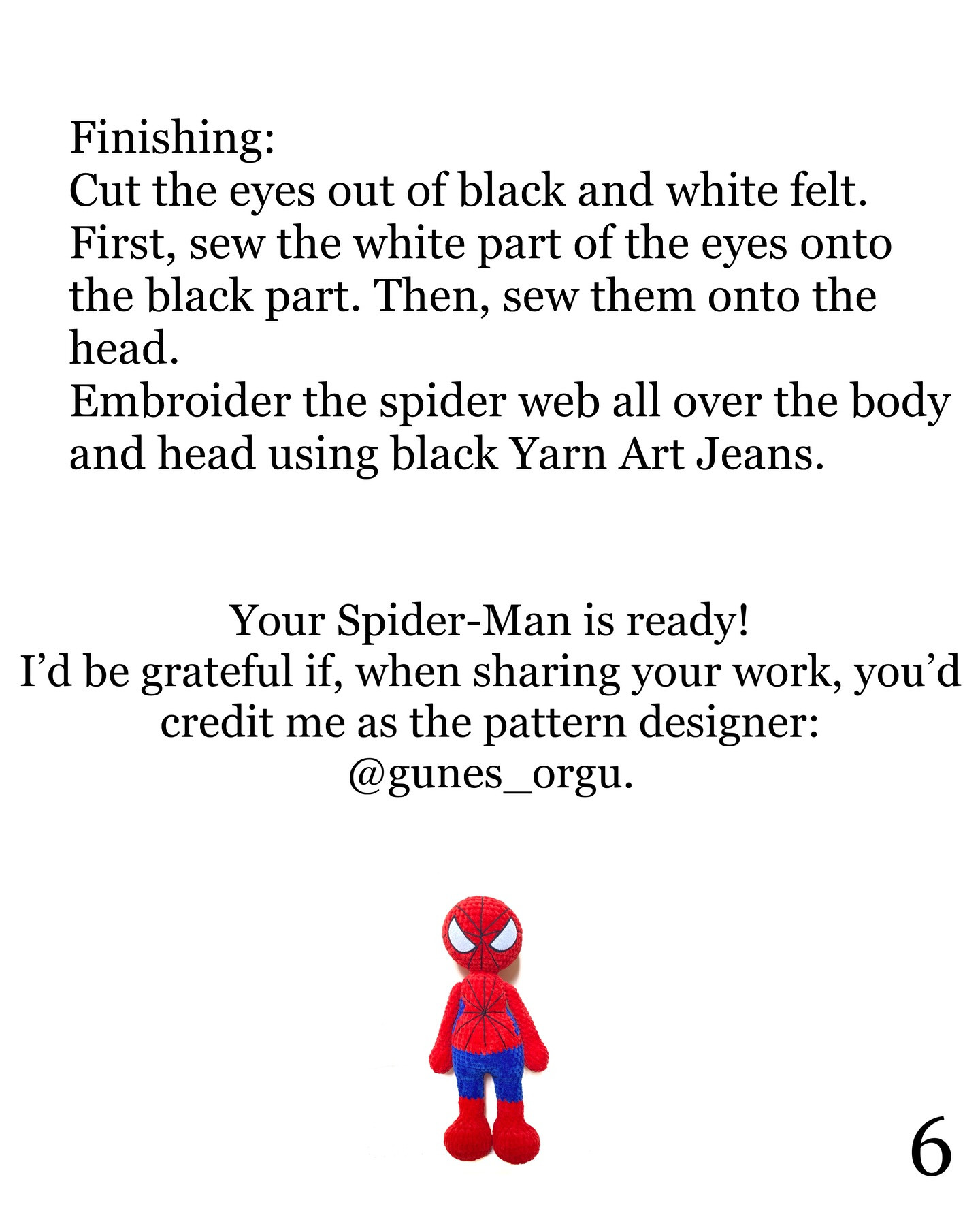 Spiderman Crochet Pattern