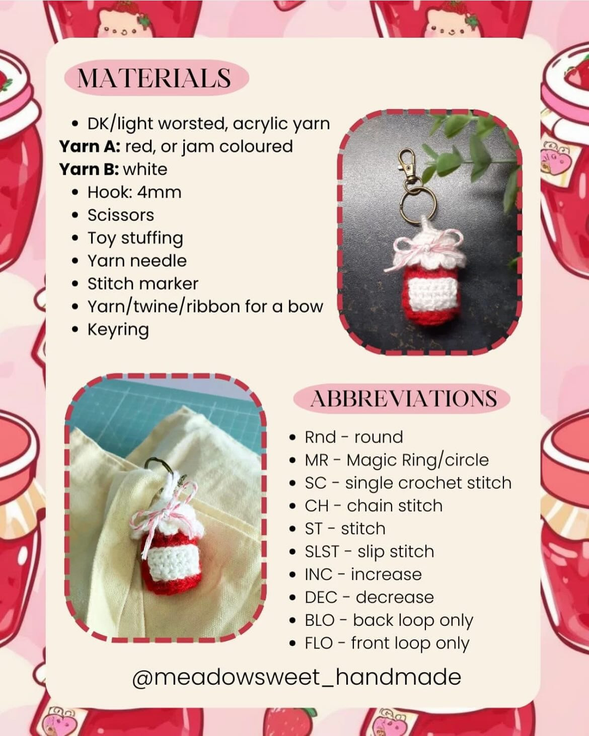strawberry jam keychain