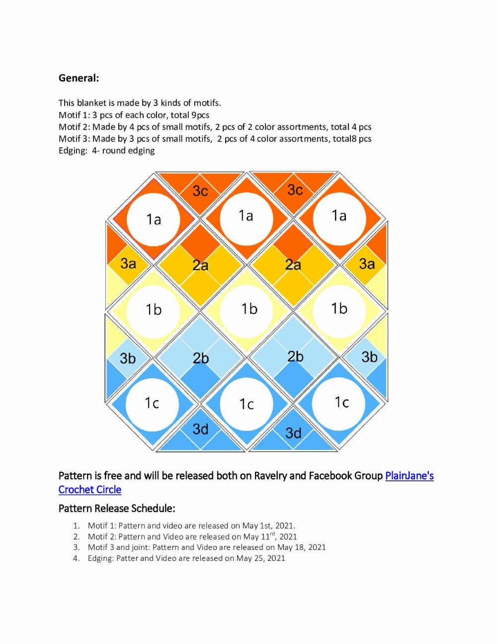 sunflower cal crochet pattern