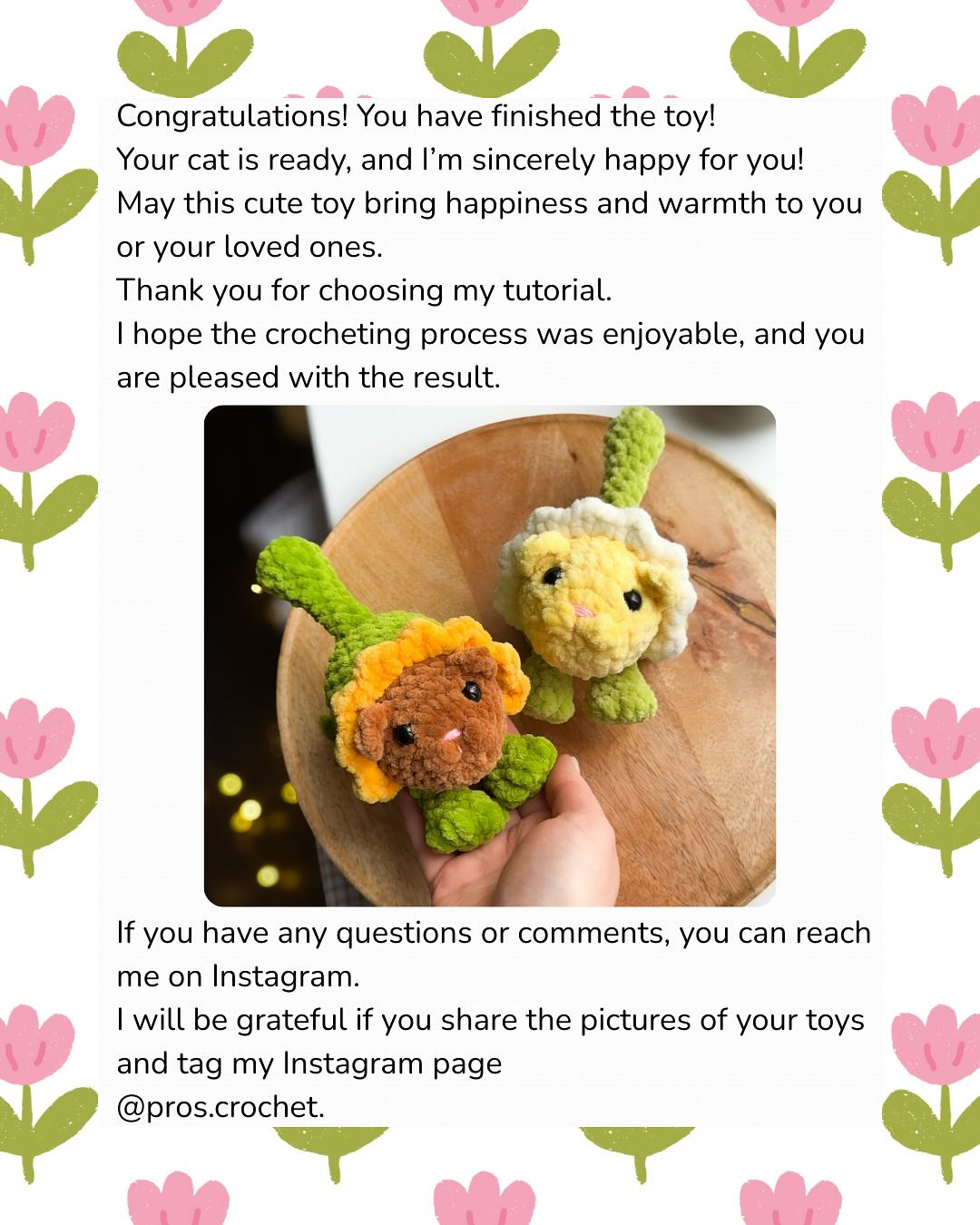 The free “Flower Cat” crochet pattern is ready!