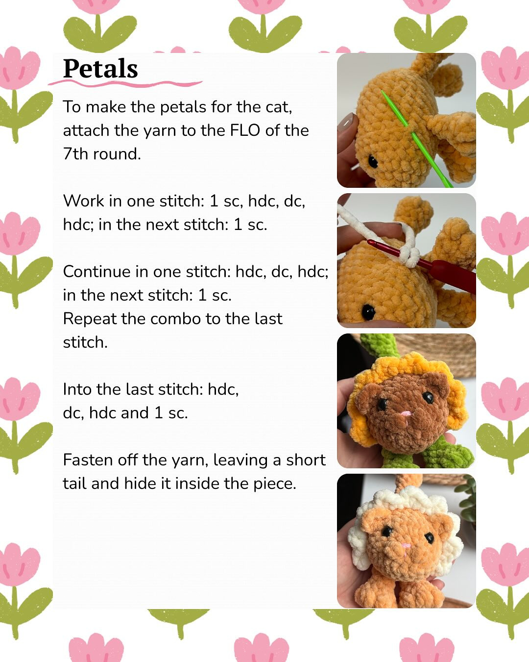 The free “Flower Cat” crochet pattern is ready!