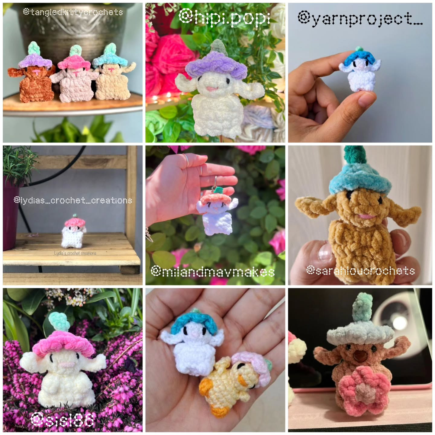 white rabbit wearing flower hat crochet pattern