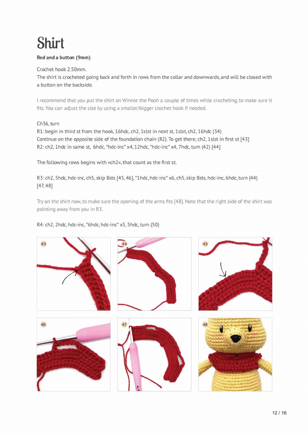 winnie the pooh crochet pattern yellow