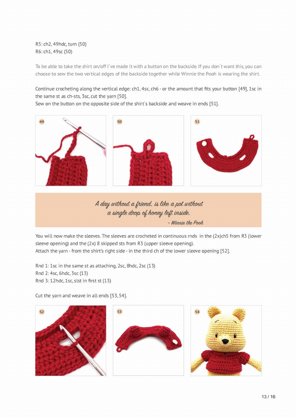 winnie the pooh crochet pattern yellow