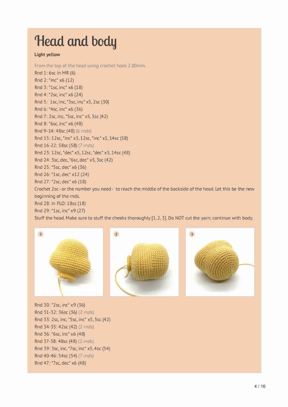 winnie the pooh crochet pattern yellow