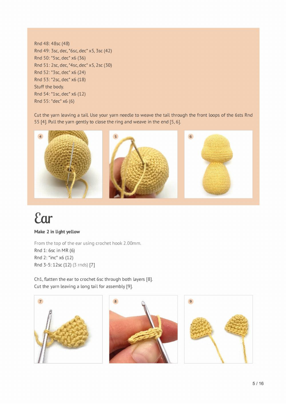 winnie the pooh crochet pattern yellow