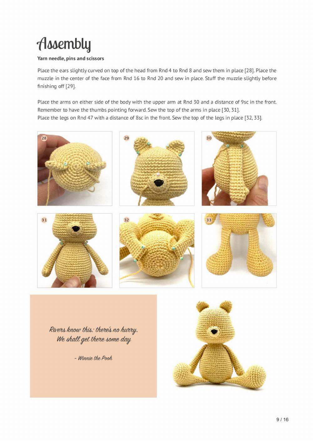 winnie the pooh crochet pattern yellow